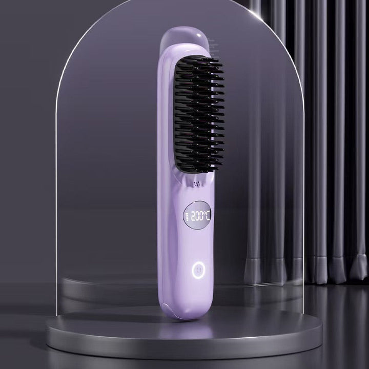 Cordless Heated Styling Brush for Short Hair, Fringe and Nape