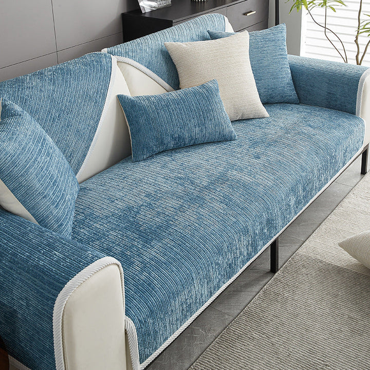 Scratch-resistant chenille sofa cover - stylish, non-slip & machine washable