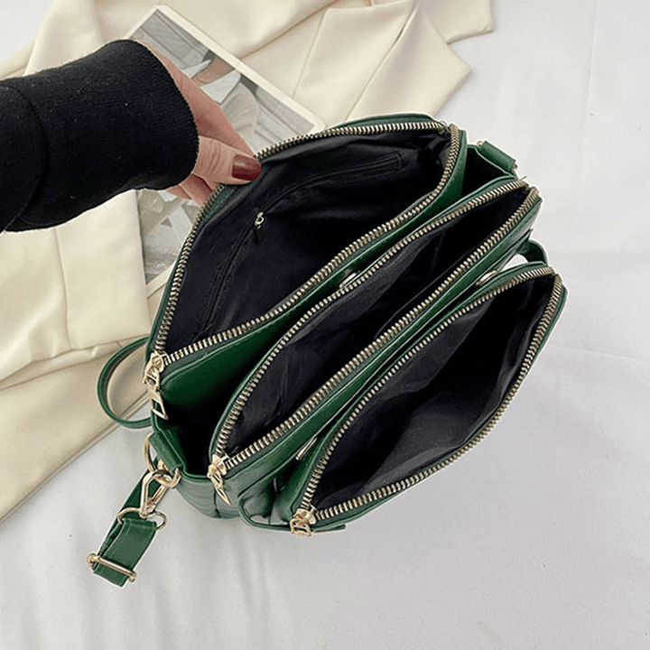 Elegant Leather Crossbody Shoulder Bag - Refinement & Space