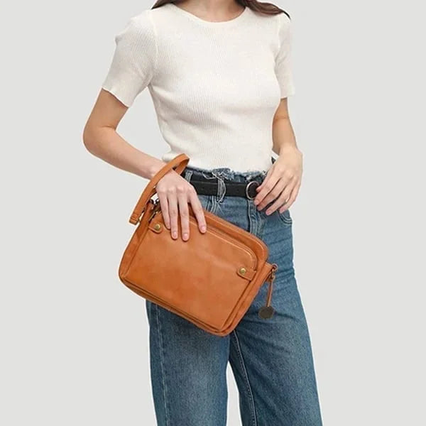 Elegant Leather Crossbody Shoulder Bag - Refinement & Space