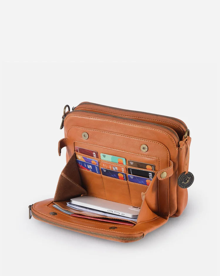 Elegant Leather Crossbody Shoulder Bag - Refinement & Space