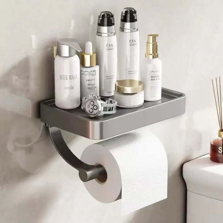 Stainless Steel Toilet Roll Holder | Toilet Roll Holder with Storage Space | Toilet Roll Holder | Rollix