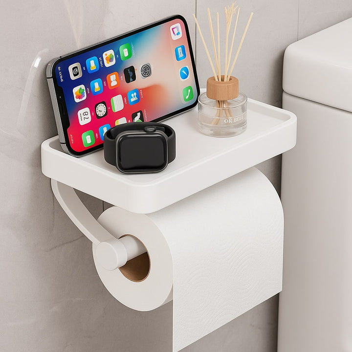 Stainless Steel Toilet Roll Holder | Toilet Roll Holder with Storage Space | Toilet Roll Holder | Rollix