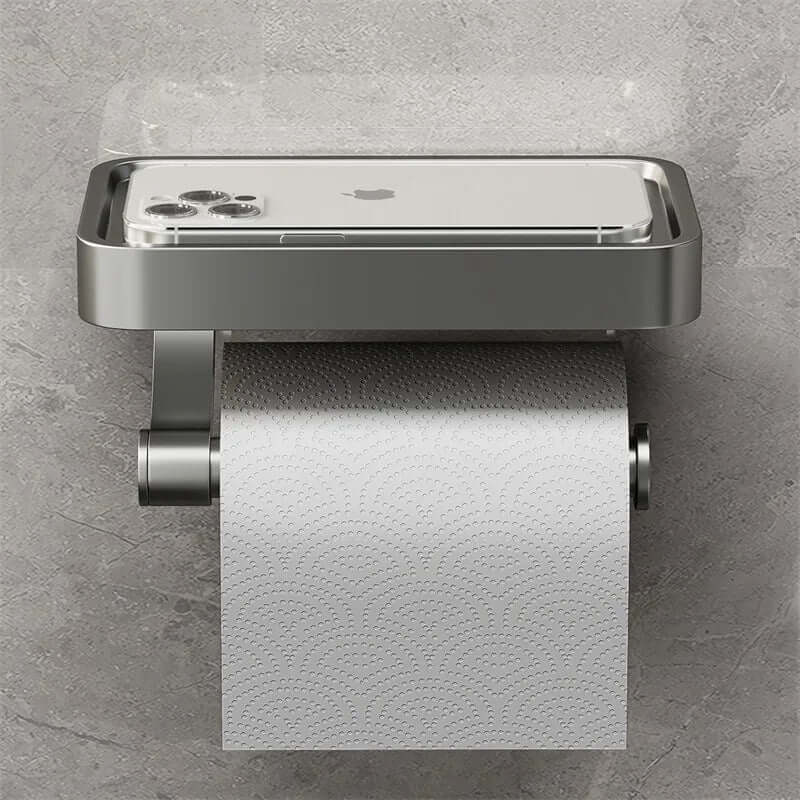 Stainless Steel Toilet Roll Holder | Toilet Roll Holder with Storage Space | Toilet Roll Holder | Rollix