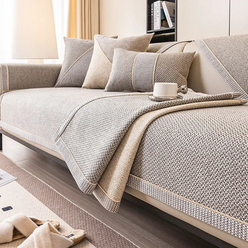Universal sofa cover with non-slip back to protect the sofa