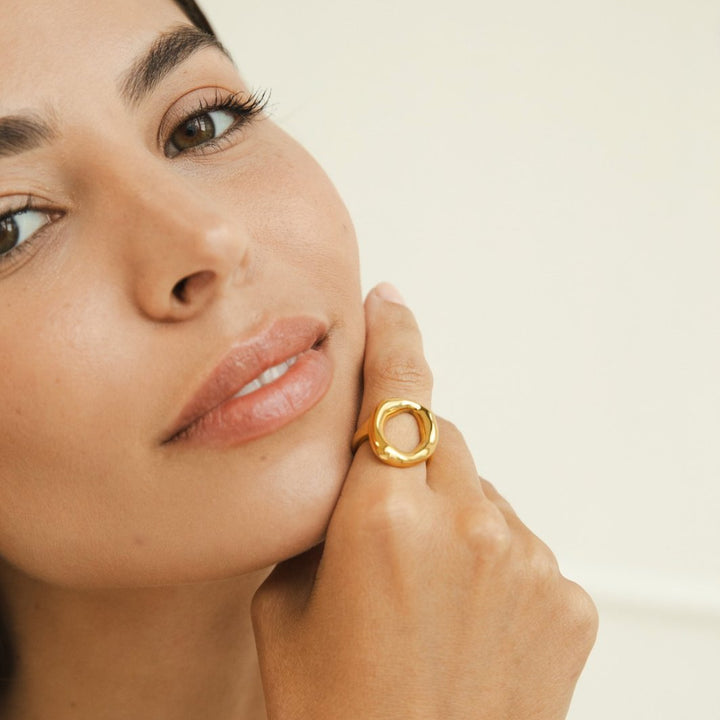 Soft textured gold ring