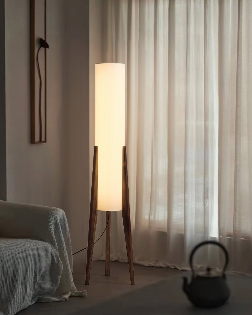 Walnut Wood Floor Lamp - Light Art for Any Interior