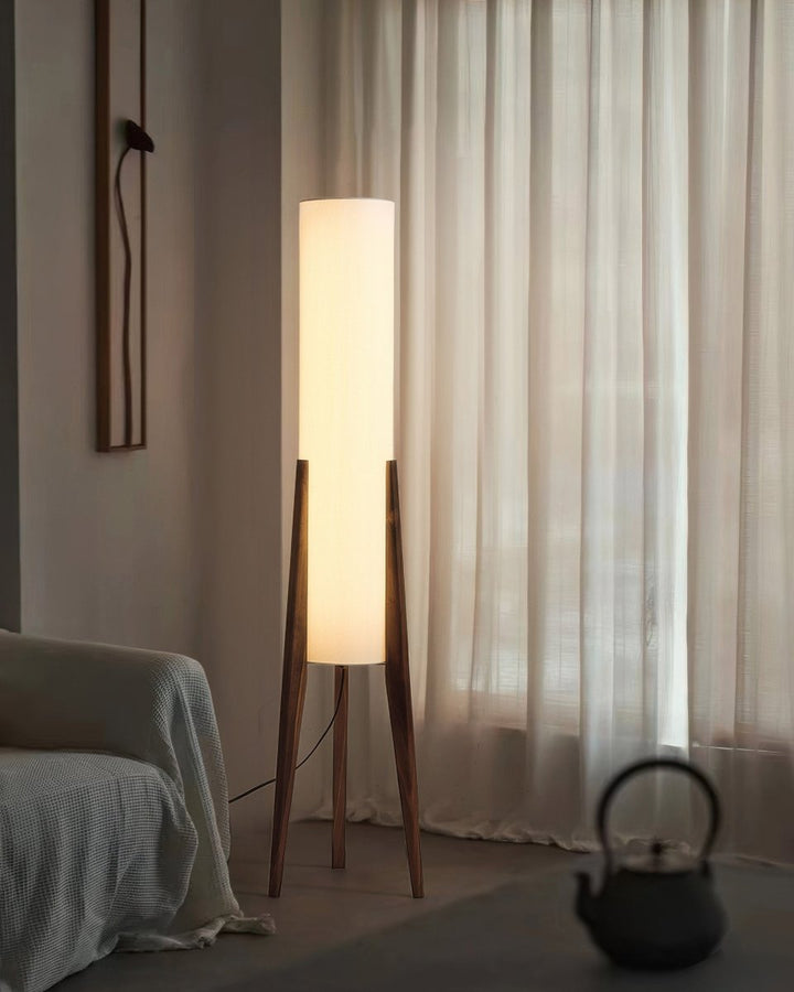 Walnut Wood Floor Lamp - Light Art for Any Interior