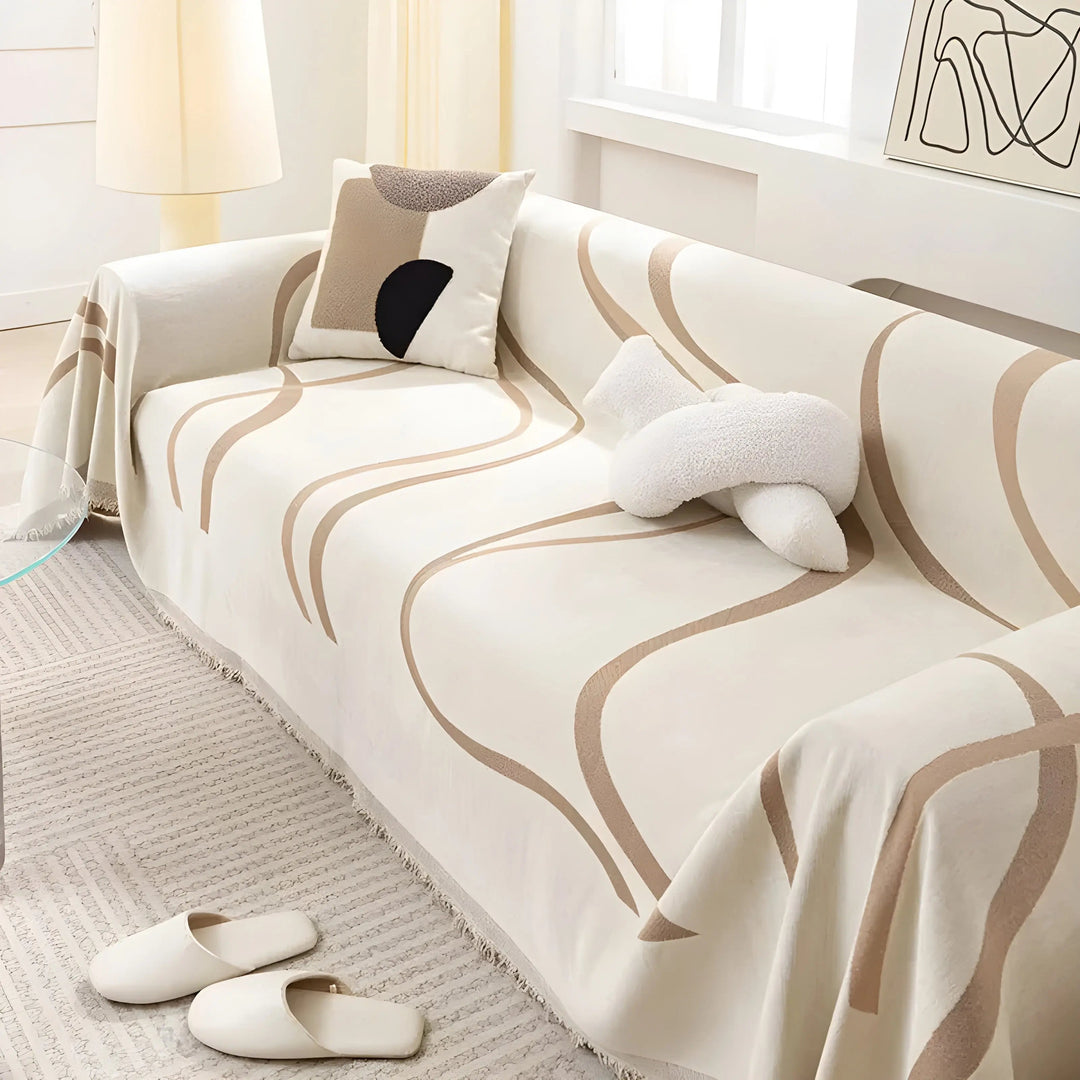 Reversible Chenille/Cotton Sofa Cover – LuxeCasa