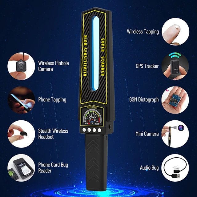 RF Bug Detector Scanner | Find Hidden Cameras and Trackers | Portable